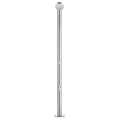 vidaXL Garden Shower with Brown Base 220 cm Stainless Steel