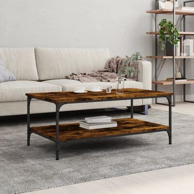 vidaXL Coffee Table Smoked Oak 100x55x40 cm Engineered Wood