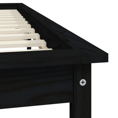 vidaXL Bed Frame without Mattress Black Super King Size Solid Wood