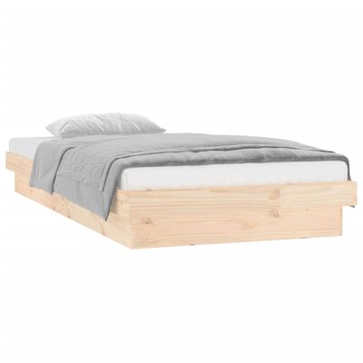 vidaXL LED Bed Frame without Mattress Single Solid Wood