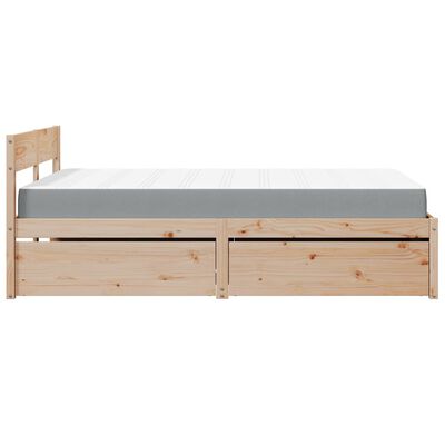 vidaXL Bed with Drawers and Mattress 120x200 cm Solid Wood Pine