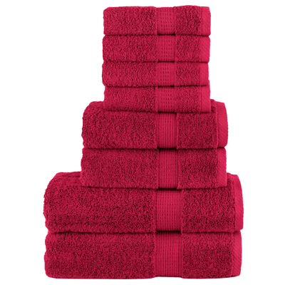 vidaXL 8 Piece Premium Towel Set SOLUND Red 600 gsm