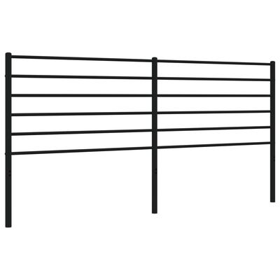 vidaXL Metal Headboard Black 200 cm