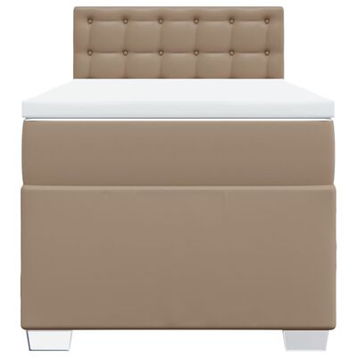 vidaXL Box Spring Bed with Mattress Cappuccino 100x200 cm Faux Leather