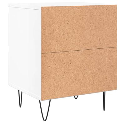 vidaXL Bedside Cabinet High Gloss White 40x35x50 cm Engineered Wood