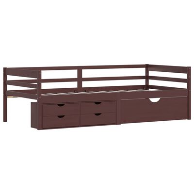 vidaXL Bed Frame with Storage without Mattress Dark Brown 90x200 cm