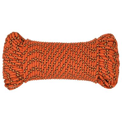 vidaXL Boat Rope Orange 3 mm 100 m Polypropylene