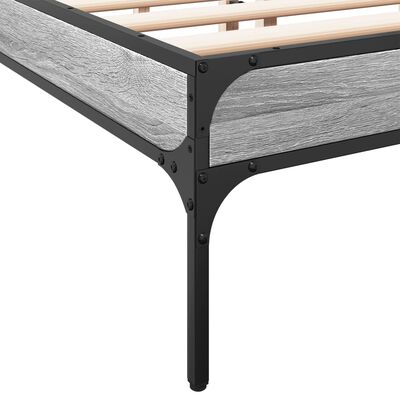 vidaXL Bed Frame without Mattress Grey Sonoma 150x200 cm King Size