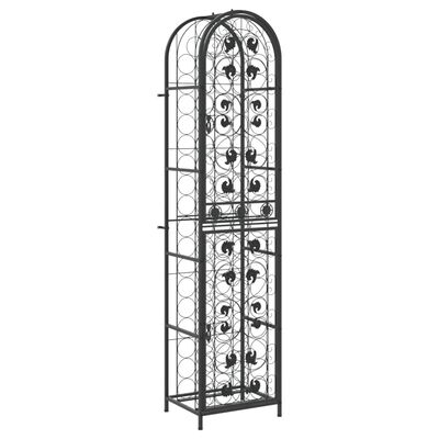 vidaXL Wine Rack for 73 Bottles Black 45x36x200 cm Wrought Iron