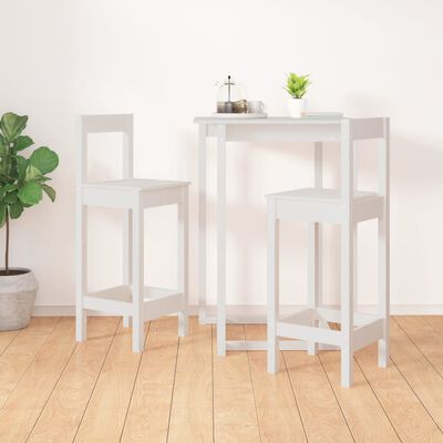 vidaXL Bar Chairs 2 pcs White 40x41.5x112 cm Solid Wood Pine