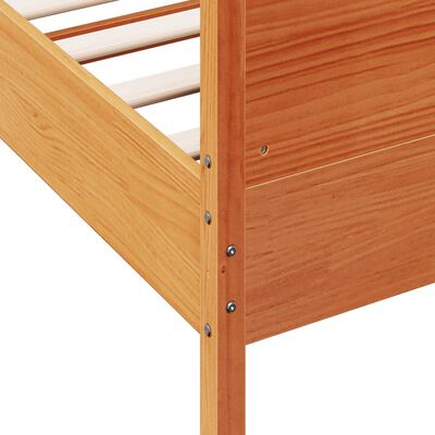 vidaXL Bed Frame without Mattress Wax Brown 100x200 cm Solid Wood Pine