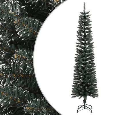 vidaXL Artificial Slim Christmas Tree with Stand Green 210 cm PVC