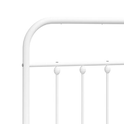 vidaXL Metal Bed Frame without Mattress with Footboard White 135x190 cm Double