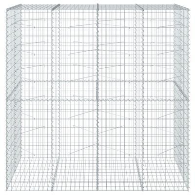 vidaXL Gabion Basket with Cover 200x100x200 cm Galvanised Iron