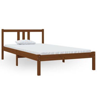 vidaXL Bed Frame without Mattress Honey Brown Solid Wood 100x200 cm