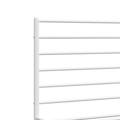 vidaXL Metal Bed Frame without Mattress with Footboard White 180x200 cm Super King