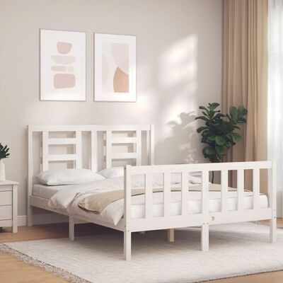 vidaXL Bed Frame without Mattress White 140x200 cm Solid Wood Pine