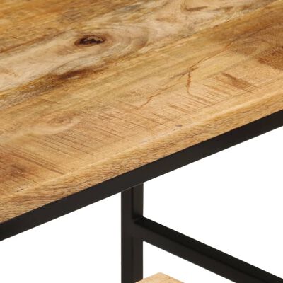 vidaXL Nesting Coffee Tables 3 pcs Solid Rough Mango Wood and Iron