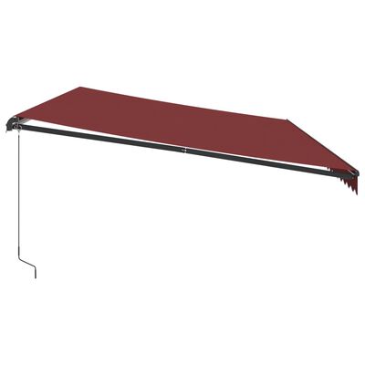 vidaXL Manual Retractable Awning Burgundy 600x350 cm