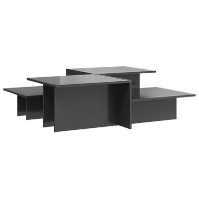 vidaXL Coffee Tables 2 pcs High Gloss Grey Engineered Wood