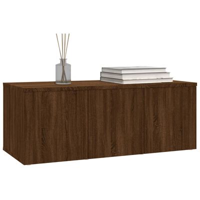 vidaXL TV Cabinet Brown Oak 80x34x30 cm Engineered Wood