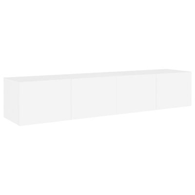 vidaXL TV Wall Cabinets with LED Lights 2 pcs White 80x35x31 cm