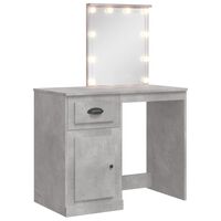 vidaXL Dressing Table with LED Lights Concrete Grey 90x42x132.5 cm