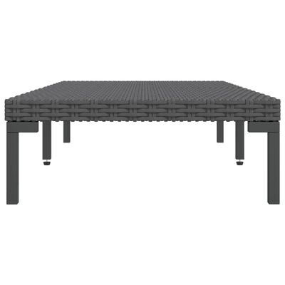 vidaXL Garden Coffee Table Dark Grey Half Round Poly Rattan