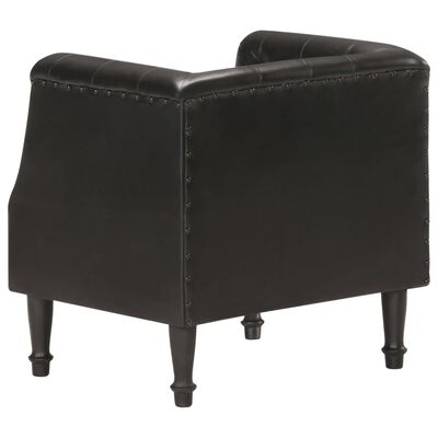 vidaXL Armchair Black Real Leather