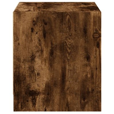 vidaXL Bedside Cabinet with Glass Door Smoked Oak 35x37x42 cm