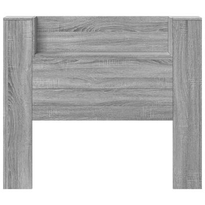 vidaXL Headboard Cabinet with LED Grey Sonoma 120x16.5x103.5 cm