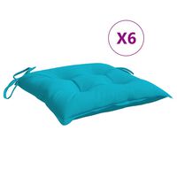 vidaXL Chair Cushions 6 pcs Turquoise 40x40x7 cm Fabric