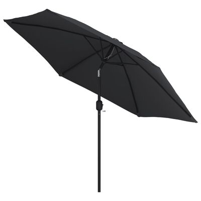 vidaXL Garden Parasol with Metal Pole 300 cm Black