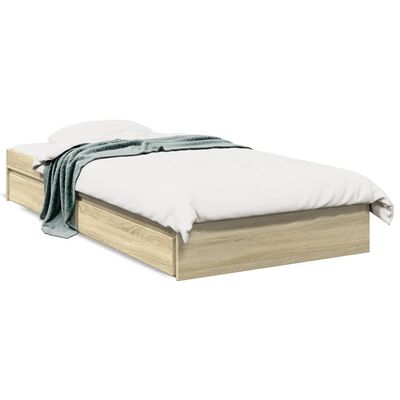 vidaXL Bed Frame with Drawers without Mattress Sonoma Oak 90x200 cm