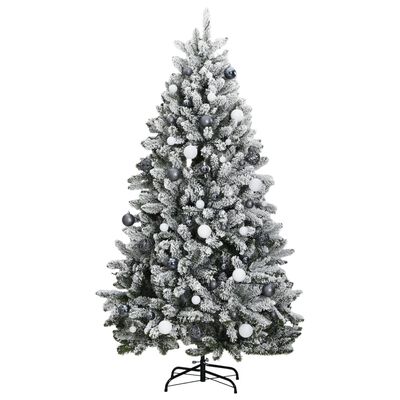 vidaXL Artificial Hinged Christmas Tree 300 LEDs & Ball Set 180 cm