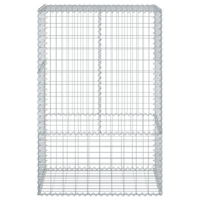 vidaXL Gabion Basket with Cover 100x50x150 cm Galvanised Iron