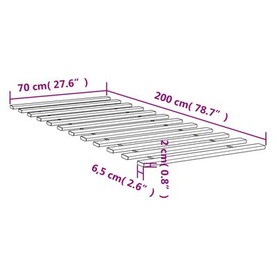 vidaXL Bed Slats 70x200 cm Solid Wood Pine