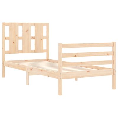 vidaXL Bed Frame without Mattress Small Single Solid Wood