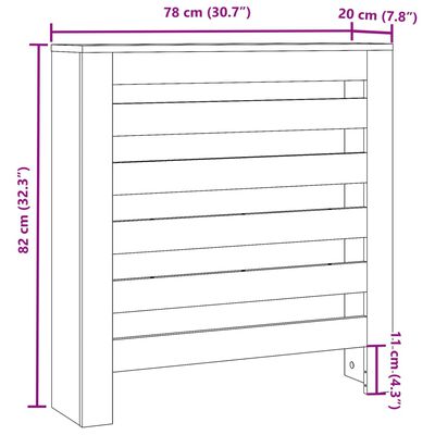 vidaXL Radiator Cover Smoked Oak 78x20x82 cm Engineered Wood