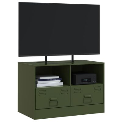 vidaXL TV Cabinet Olive Green 67x39x44 cm Steel