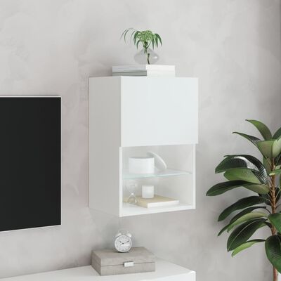 vidaXL TV Cabinet with LED Lights White 40.5x30x60 cm