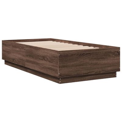 vidaXL Bed Frame without Mattress Brown Oak 75x190 cm Small Single