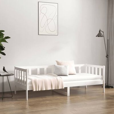 vidaXL Day Bed without Mattress White 90x190 cm Single Solid Wood Pine