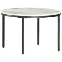 vidaXL Coffee Table White and Black Ø65 cm Real Solid Marble