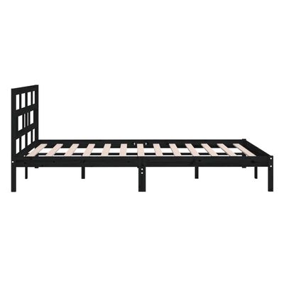 vidaXL Bed Frame without Mattress Black Solid Wood 140x200 cm (810021+814198)