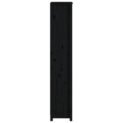 vidaXL Book Cabinet Black 50x35x183 cm Solid Wood Pine