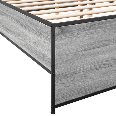 vidaXL Bed Frame without Mattress Grey Sonoma 120x190 cm Small Double