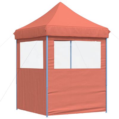 vidaXL Foldable Party Tent Pop-Up with 2 Sidewalls Terracotta