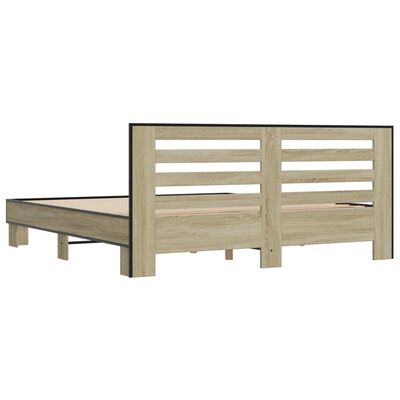 vidaXL Bed Frame without Mattress Sonoma Oak 180x200 cm Super King