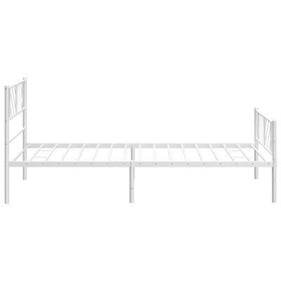 vidaXL Metal Bed Frame without Mattress with Footboard White 90x200 cm